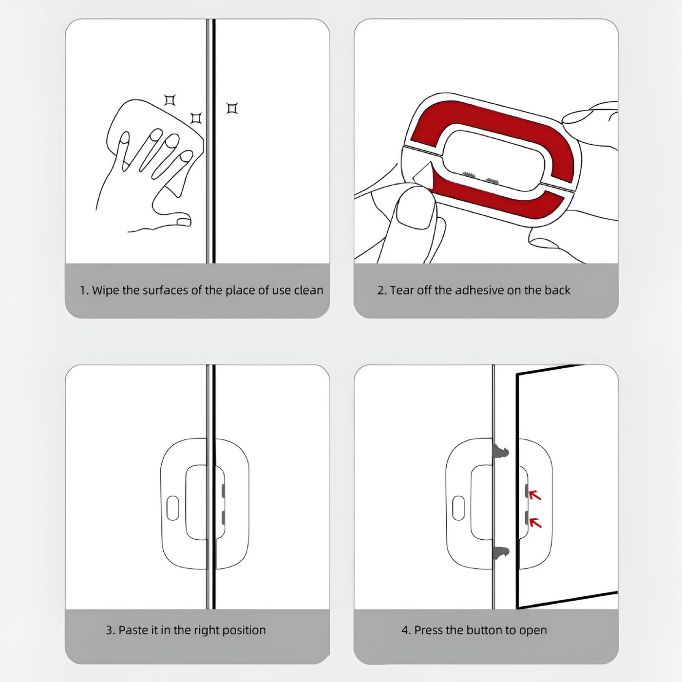 Pack of 2 Self-Adhesive Lock